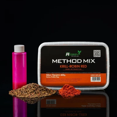 Прикормка METHOD-MIX ROBIN HIGH ATTRACTIVE Krill-Robin Red 400 g.