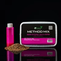 Прикормка METHOD-MIX ROBIN HIGH ATTRACTIVE Squid Octopus- Black Pepper 400g