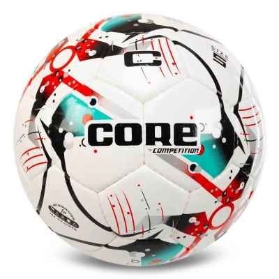 Мяч футбольный CORE COMPETITION №5 PU FB-7584 Зелёно-красный