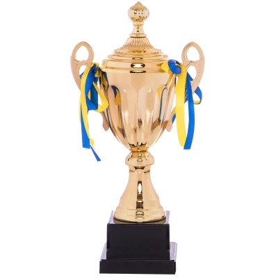 Кубок спортивный с ручками и крышкой 39см золотой 4060-С