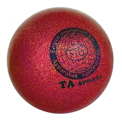Мяч для художественной гимнастики FIG 19 см Красный с блестками FG-9-19-R