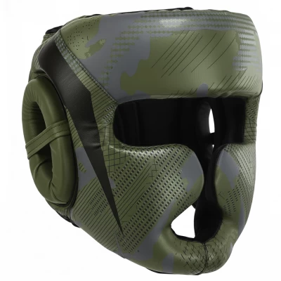 Шлем боксерский с полной защитой Черно-хаки ZHT-3   M