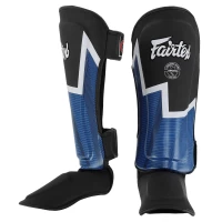 Защита голени и стопы единоборств кожаная FAIRTEX размер S-L BO-9486-BL   M