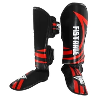Защита голени и стопы единоборств кожаная FISTRAGE RAGE размер S-XL VL-6373   S