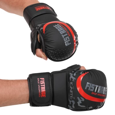 Перчатки-крабы спарринговые для MMA FISTRAGE черно-красные VL-6493   XL
