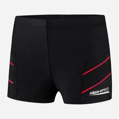 Плавки боксеры для мальчиков для плавания Aqua Speed ANDY 5593 Черный-Красный Дет 349-16 (Оригинал)