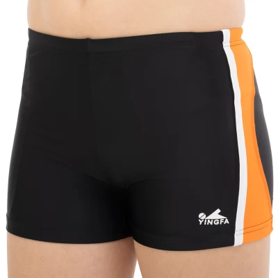 Плавки боксеры для мальчиков для плавания YINGFA возраст 4-16 лет черный-оранжевый 24S653-1    8