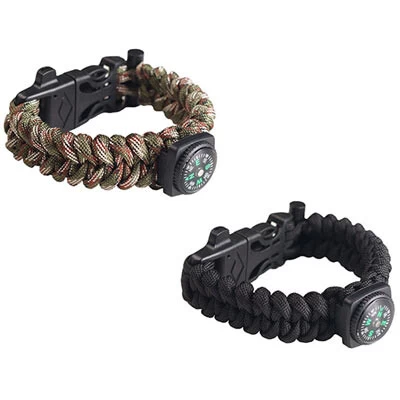 Браслет выживания с компасом, огниво, нож, свисток 280x2.2см XJ-021 Зеленый