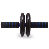 Колесо для пресса (ролик гимнастический) двойное пластик с ковриком GI-1778 Желтый