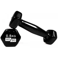 Гантель для фитнеса с виниловым покрытием 2шт GoDo GD-0.5BK