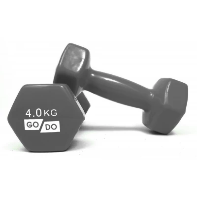 Гантели для фитнеса с виниловым покрытием 2шт GoDo GD-4.0GREY