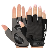 Перчатки для фитнеса и тренировок HARD TOUCH S-XL Чёрно-серый BC-8097-1   L