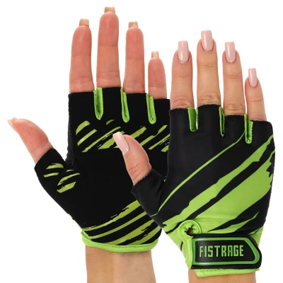 Перчатки для фитнеса и тренировок FISTRAGE размер XS-L зеленый VL-8432-2