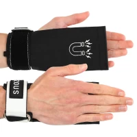 Накладки для подтягивания и тяги HAND GRIPS STRONG FRICTION EZOUS 2шт черный-белый D-12