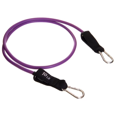 Эспандер трубчатый для фитнеса с карабином Gemini GT-1002C-10LB 5,8х8,3x1200мм нагрузка 4,5кг фиолетовый