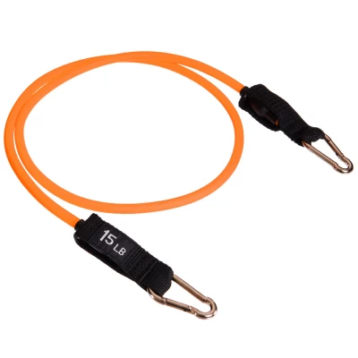 Эспандер трубчатый для фитнеса с карабином Gemini GT-1002C-15LB 5,5х9x1200мм нагрузка 7кг оранжевый