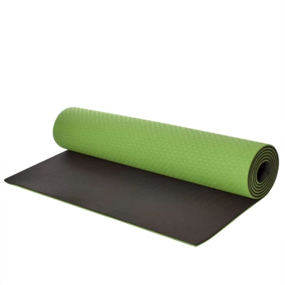 Коврик для фитнеса и йоги TPE+TC 6мм TPE-6GRB