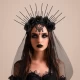 Корона венок с фатой на Хэллоуин Беатрис