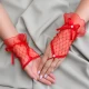Перчатки фатиновые через палец 17см (красные) Перчатки фатиновые через палец 17см (красные)