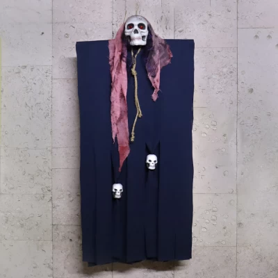Декор для хэллоуина Призрачный Череп (125см) темно синий с пеплом розы 12928