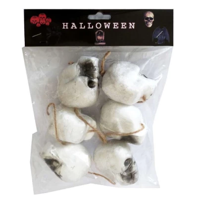 Подвеска Череп (уп. 6шт) пенопласт (Гирлянда подвеска из черепов)