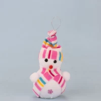 Декор новогодний Снеговик 14см в шапочке розовой Декор новогодний Снеговик 14см в шапочке розовой