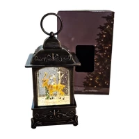 Декор Новогодний LED фонарь прямоугольный 14 см 13346 (бронза антик)