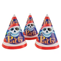 Бумажные праздничные колпачки 20см Пираты (уп. 10шт)