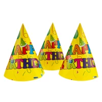 Бумажные праздничные колпачки 20см Шарики (уп. 10шт)