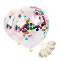 Шары воздушные Ассорти 12 дюймов с конфетти кружочками (уп. 50шт)