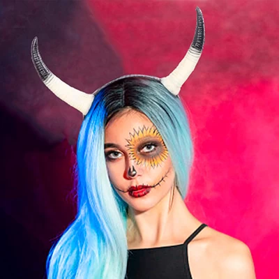 Рога Косплей Демона на ободке (серые с черным)