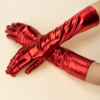 Перчатки стрейч атлас 40см (красные)