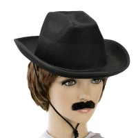 Шляпа детская Ковбой фетр (черная)