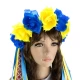 Украинский веночек с лентами на ободке Власта 13448 (желтый с синим)
