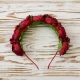 Украинский веночек на ободке Ганна 13686 (темно-алый)