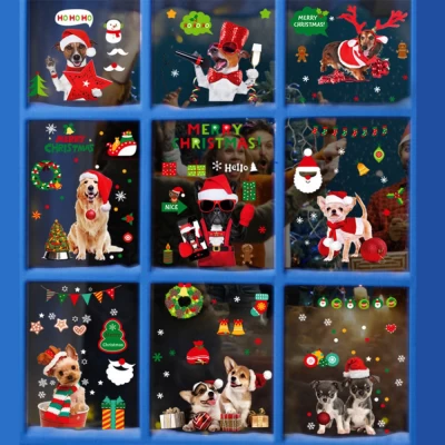Интерьерная наклейка NG Merry Christmas Dogs JD2311 (9 листов А4)