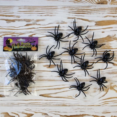 Паук декоративный Долгоножка пластик 6см (уп. 10шт)