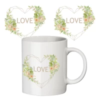 Чашка с принтом 64120 Сердце в цветах