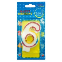 Свеча Цифра 6 Радуга Свеча Цифра 6 Радуга