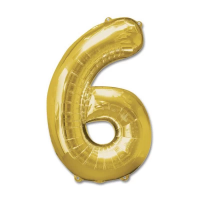 Шарик Цифра (100см) золото 6