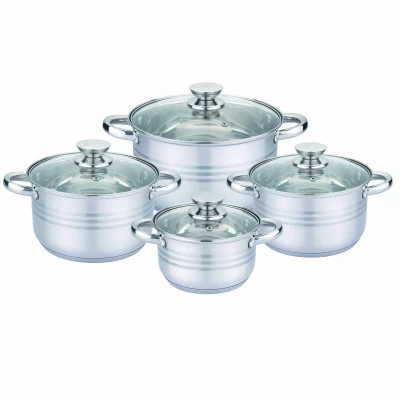 Набор кастрюль UNIQUE UN-5032 8пр. (2,1л, 2,9л, 3,9л, 6,2л, с крышками)