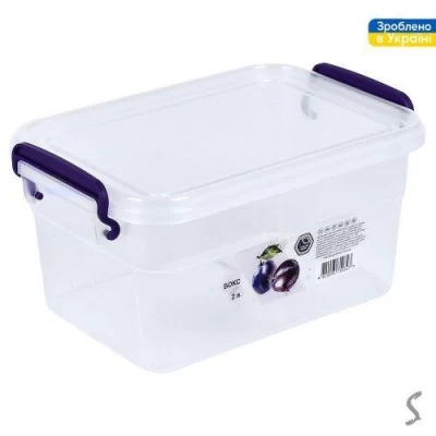 Контейнер пищевой с ручками 2.0л 14.6*22*11см
