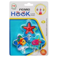 Крючки самоклеющиеся 3шт/уп 5.5*5.5см