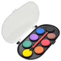 Краски акварельные сухие 8цв с кисточкой