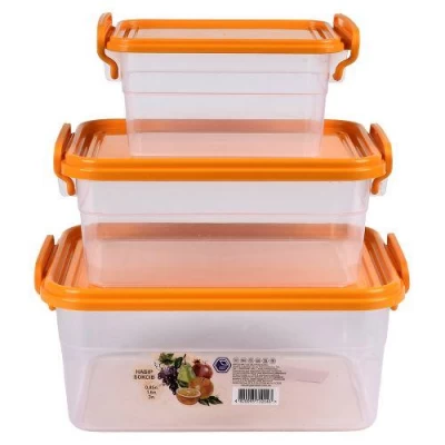 Контейнеры пищевые с ручками 3пр/наб 0.85/1.6/3.0л 18*25*11см