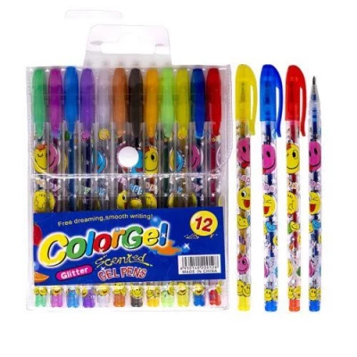 Набор гелевых ручек "Glitter" 12цв с блестками Набор гелевых ручек "Glitter" 12цв с блестками