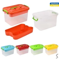 Ящик универсальный "Прозрачный" со съемной полкой 6.3л 19*27.5*16см	