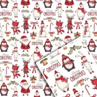 Бумага упаковочная мелованная новогодняя 70*100см 10л/уп