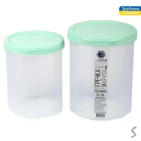 Контейнеры пищевые с резьбой 2пр/наб 1л/1.5л d12.5*15.5см