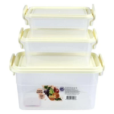 Контейнеры пищевые с ручками 3пр/наб 0.55/0.95/2.0л 14.6*22*11см